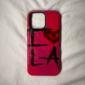 iPhone 15 Pro Max “I love LA” Pink Airbrush Case – CAMAIR